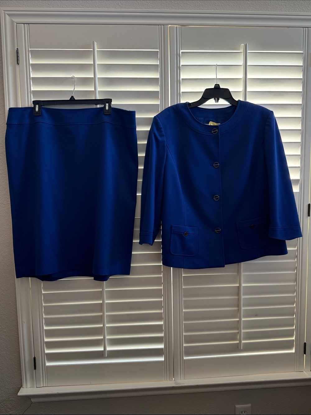 Tahari Cobalt Blue Two-Piece Skirt Set